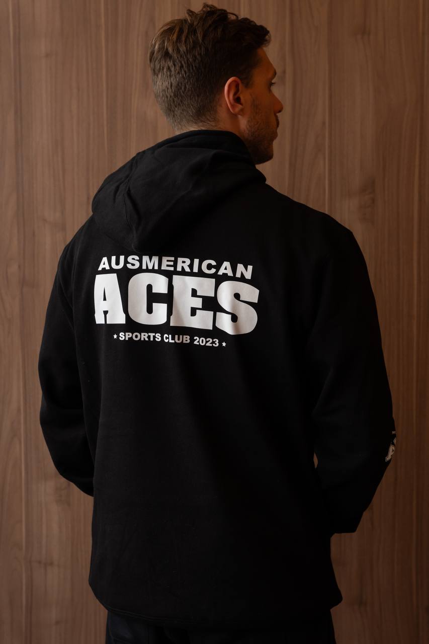 Black Stencil Hoodie - AA